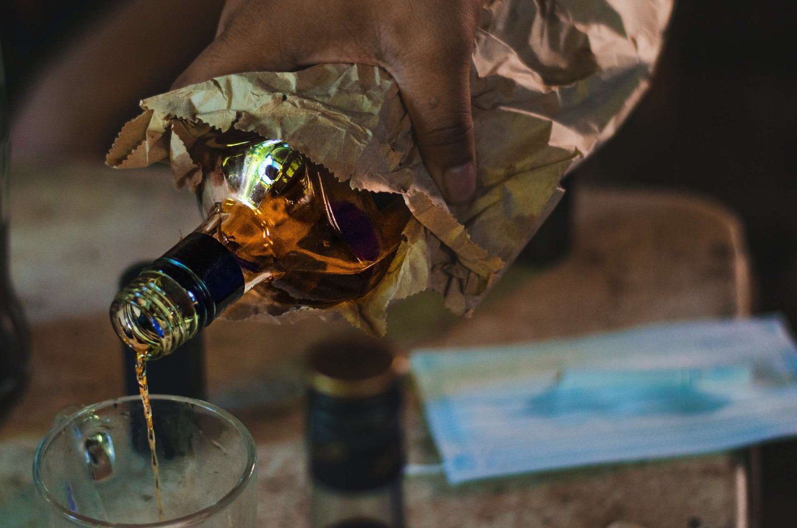 pouring alcohol